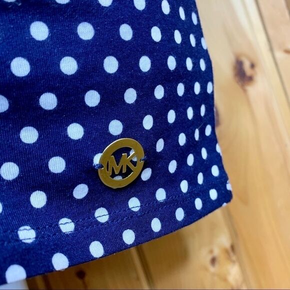 Michael Kors NWT blue/ white polka dot top size L - Picture 3 of 8